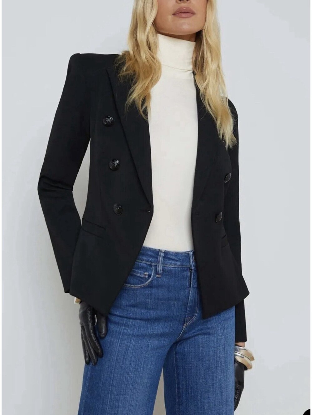 L’agence Marie Slim-Fit Blazer Double Breasted Black Size 0